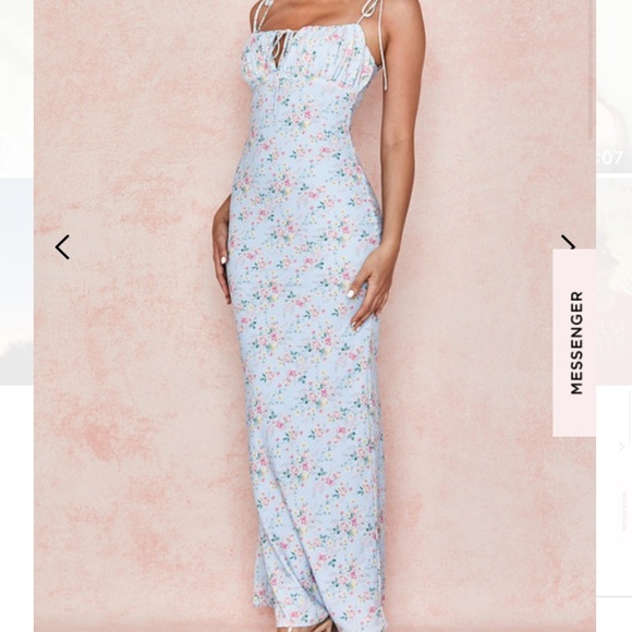 House of CB Dresses & Skirts - Pale blue floral maxi dress
